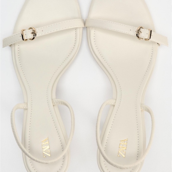 Zara Cream Strappy Sandals - Picture 2 of 5
